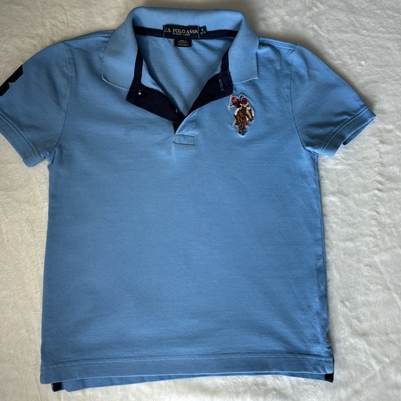 Boys’ Ralph Lauren U. S. Polo Assn Denim Blue Embroidered iconic Polo Sz S 6, 7 - Picture 4 of 15